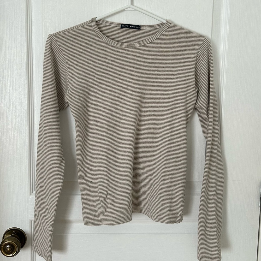 Brandy Melville Gray Striped Sweatshirt
